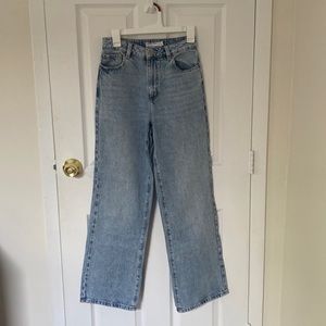 Garage denim. Wide leg. Light wash jeans. Size 3. Lightly worn.